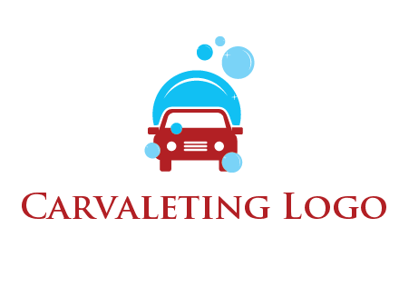 car with water bubbles logo