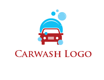 car with water bubbles logo