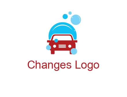 car with water bubbles logo