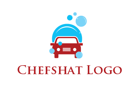 car with water bubbles logo