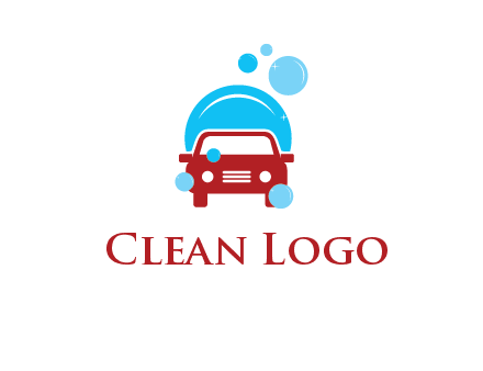 car with water bubbles logo