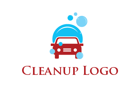 car with water bubbles logo