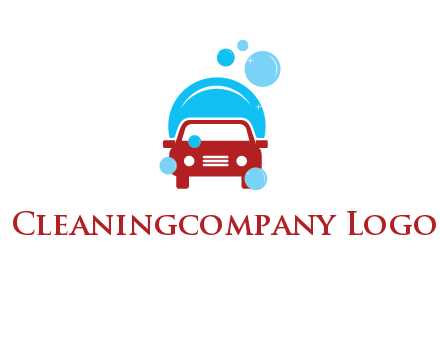 car with water bubbles logo
