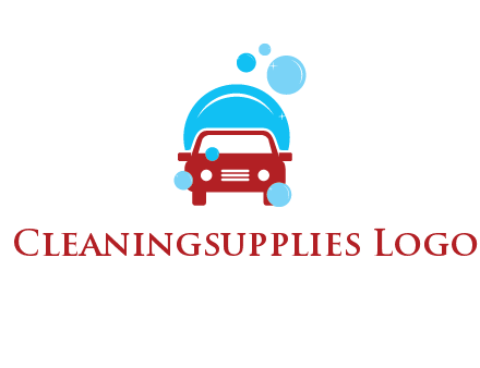 car with water bubbles logo