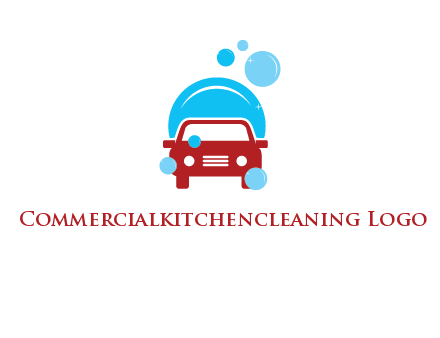 car with water bubbles logo
