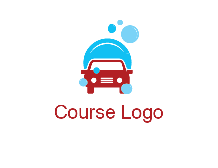 car with water bubbles logo