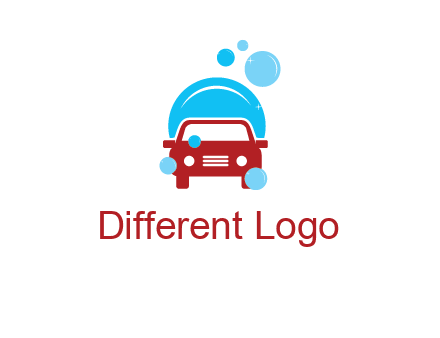 car with water bubbles logo