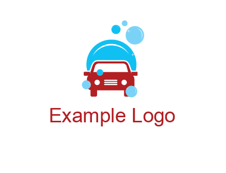 car with water bubbles logo