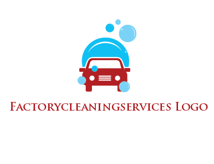 car with water bubbles logo