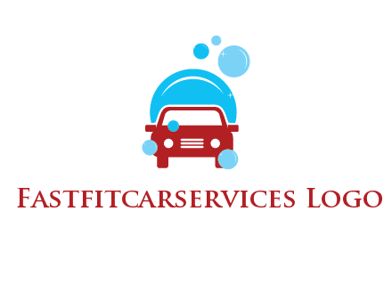 car with water bubbles logo