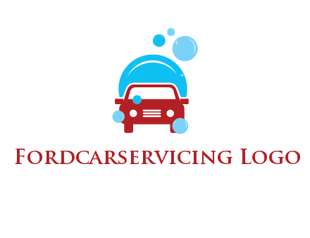 car with water bubbles logo