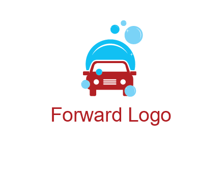 car with water bubbles logo