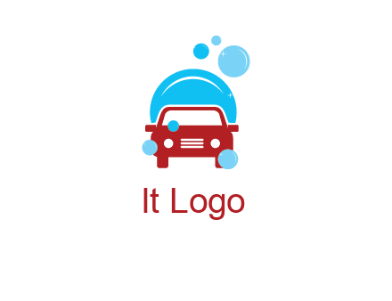car with water bubbles logo