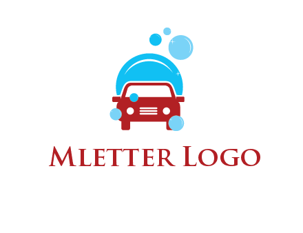car with water bubbles logo