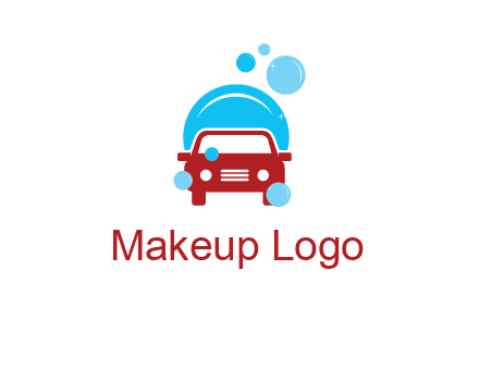 car with water bubbles logo