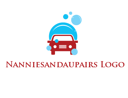 car with water bubbles logo