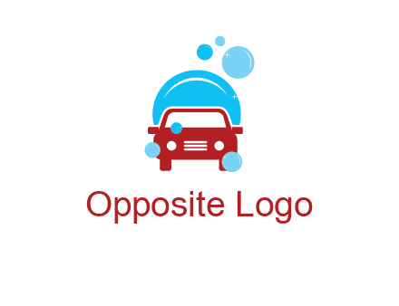 car with water bubbles logo