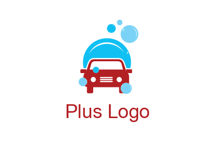 car with water bubbles logo