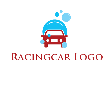 car with water bubbles logo