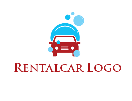 car with water bubbles logo