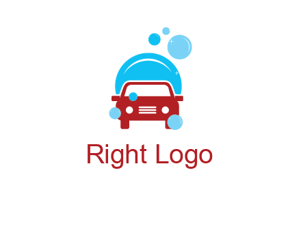car with water bubbles logo