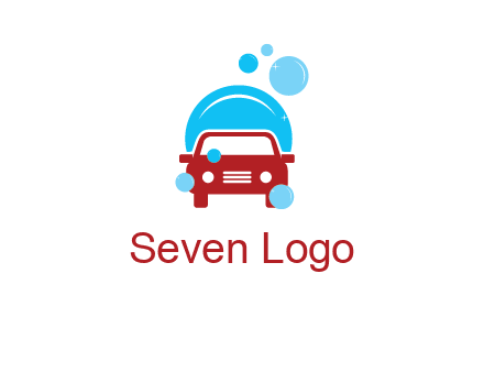 car with water bubbles logo