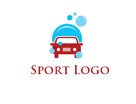 car with water bubbles logo