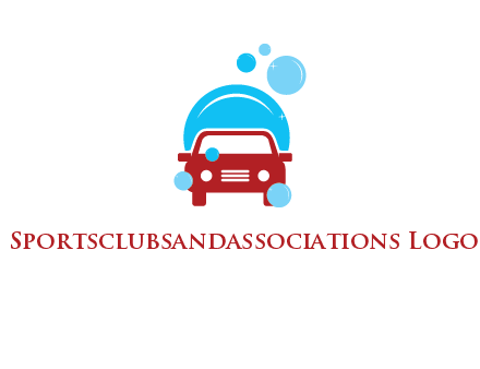 car with water bubbles logo