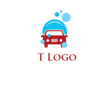 car with water bubbles logo