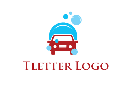 car with water bubbles logo