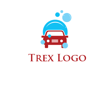 car with water bubbles logo