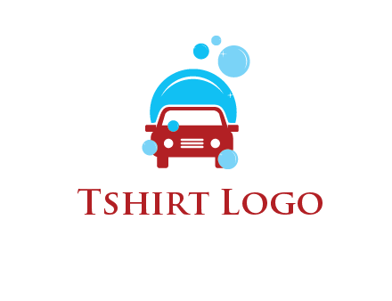 car with water bubbles logo