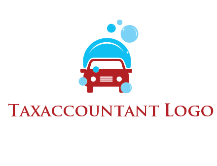 car with water bubbles logo