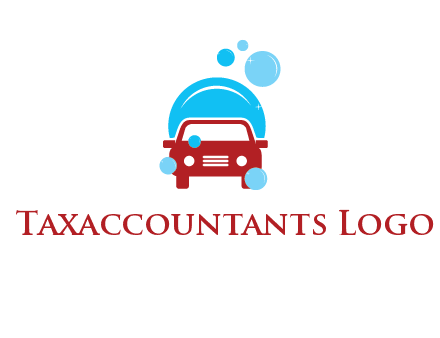 car with water bubbles logo