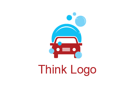 car with water bubbles logo