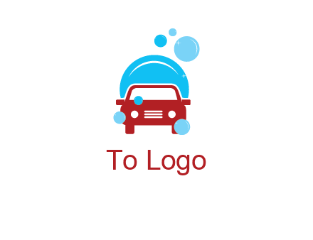 car with water bubbles logo