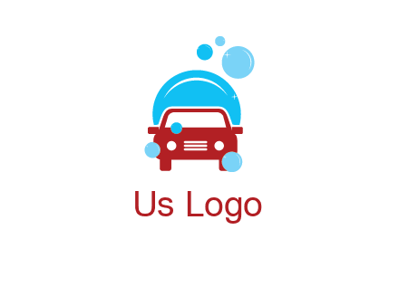 car with water bubbles logo