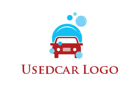 car with water bubbles logo
