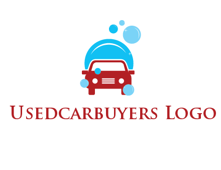 car with water bubbles logo