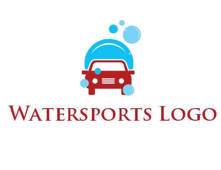 car with water bubbles logo
