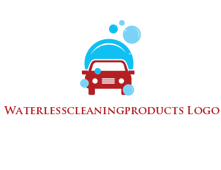 car with water bubbles logo