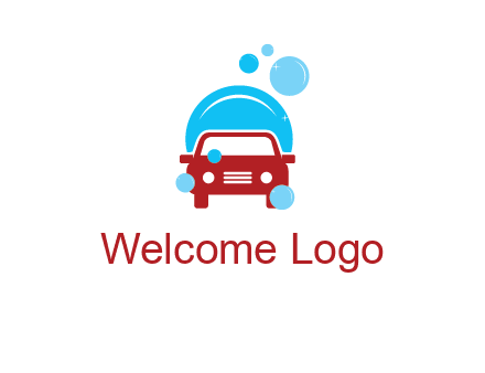 car with water bubbles logo