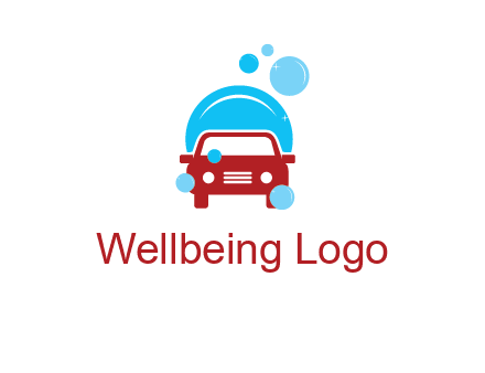 car with water bubbles logo