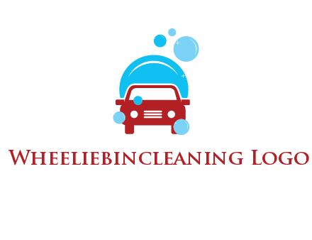 car with water bubbles logo