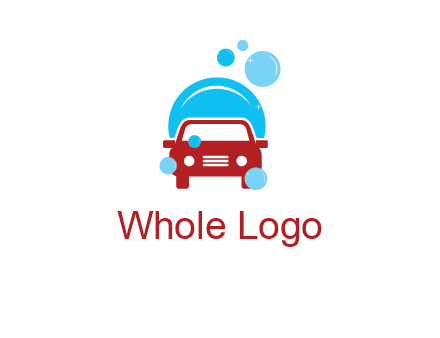 car with water bubbles logo