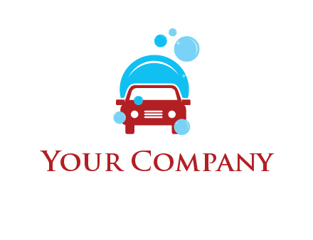 car with water bubbles logo