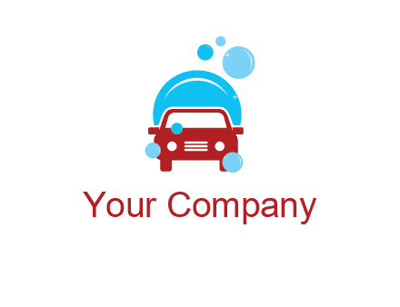 car with water bubbles logo