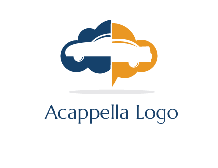 car inside cloudy chat bubble logo