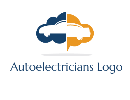 car inside cloudy chat bubble logo