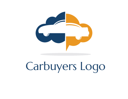 car inside cloudy chat bubble logo